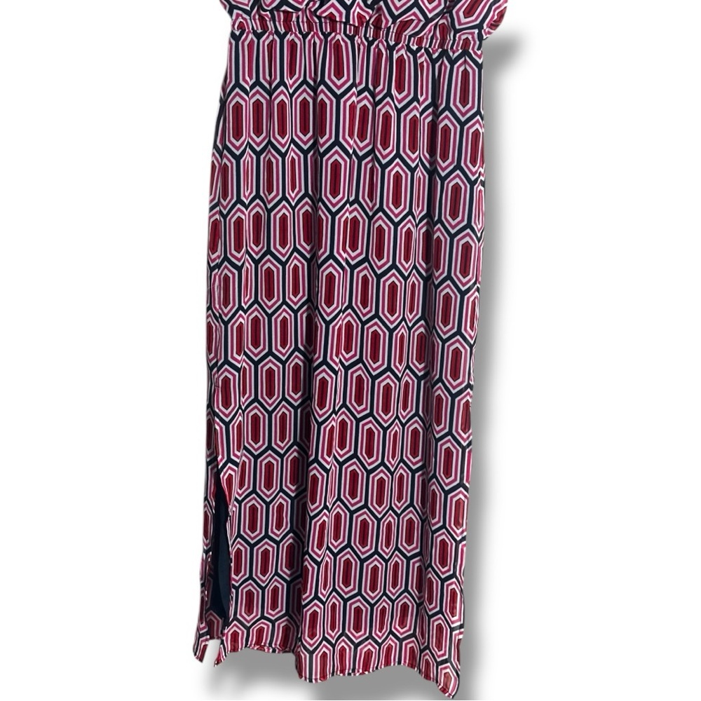 Banana Republic Red/White/Black Geometric Pattern Cutout Sleeveless Maxi Dress - Picture 15 of 16